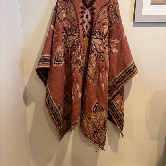 Free People Hudson Valley Kimono Rust Oversized One Size Aztecan - Picture 8 of 8
